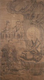 絹本墨画淡彩 十六羅漢像