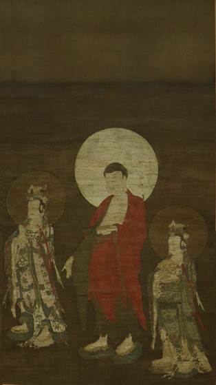 絹本著色 阿弥陀三尊来迎図