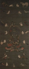 絹本著色 童子経曼荼羅図