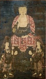 絹本著色 釈迦三尊像