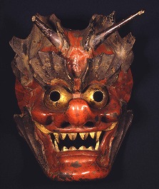 木造 追儺面(父鬼、子鬼) 附 木造 追儺面(母鬼) 1面
