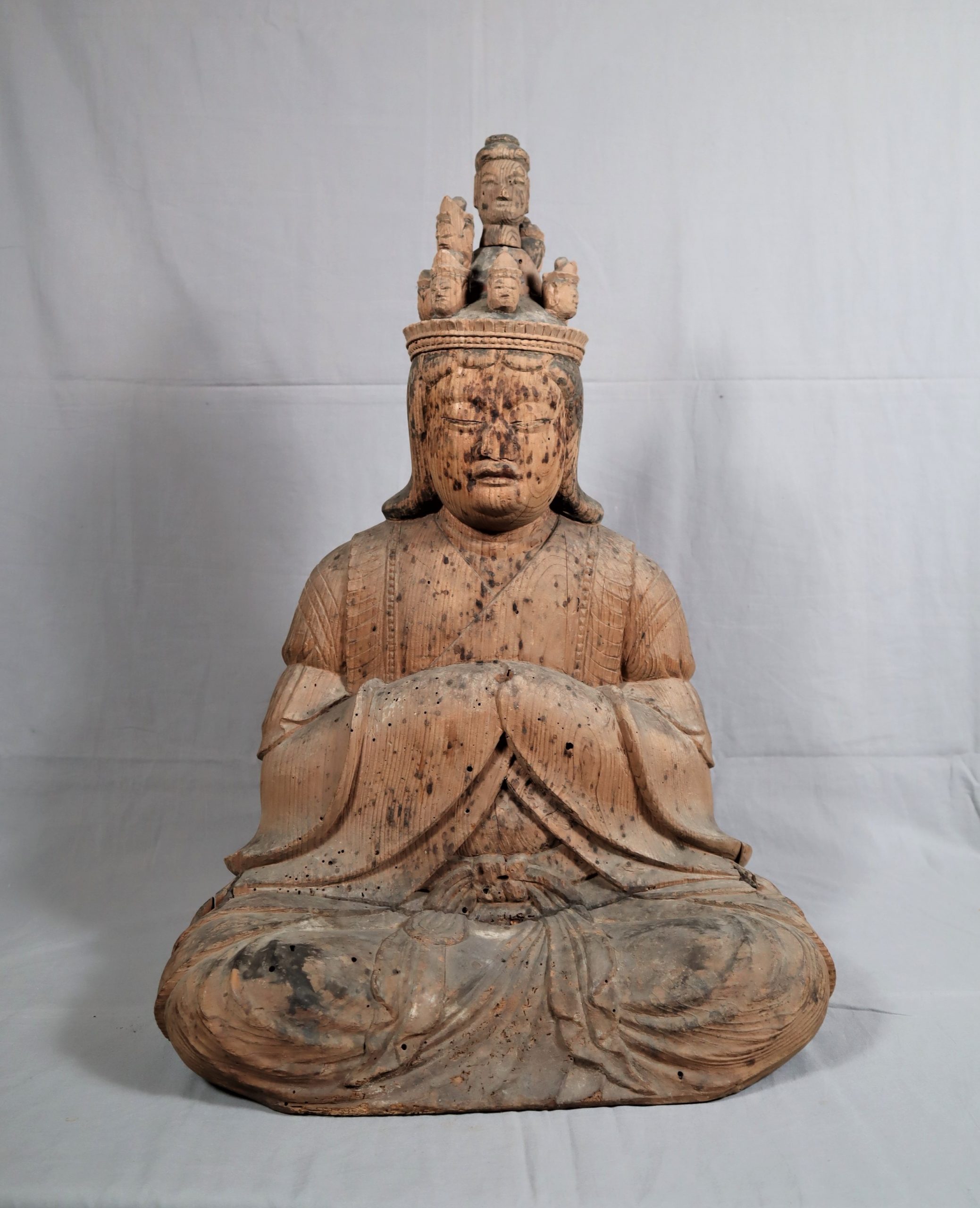 博物館級】古代マヤ文明 陶製座像（大頭小身神像）西暦300-900年頃 